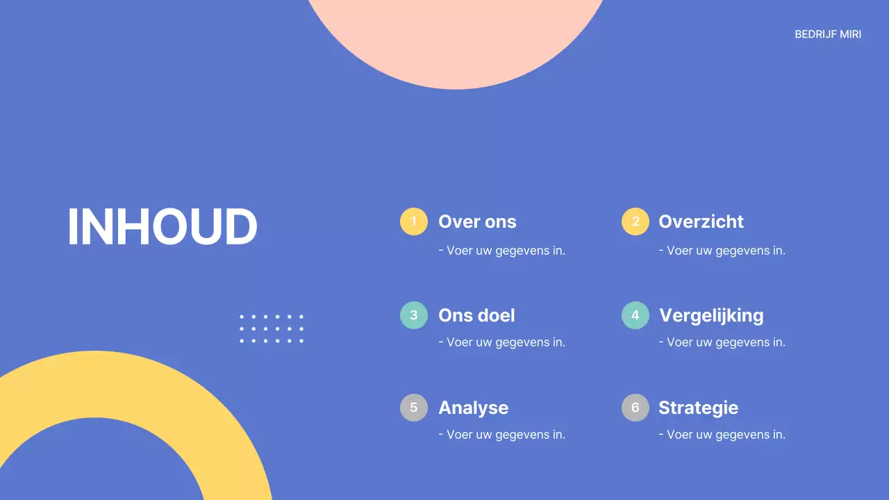 Een voorstel met strakke vormen in blauw en geel