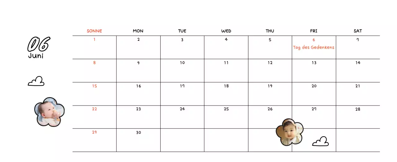 Niedlicher Neujahrs-Fotokalender