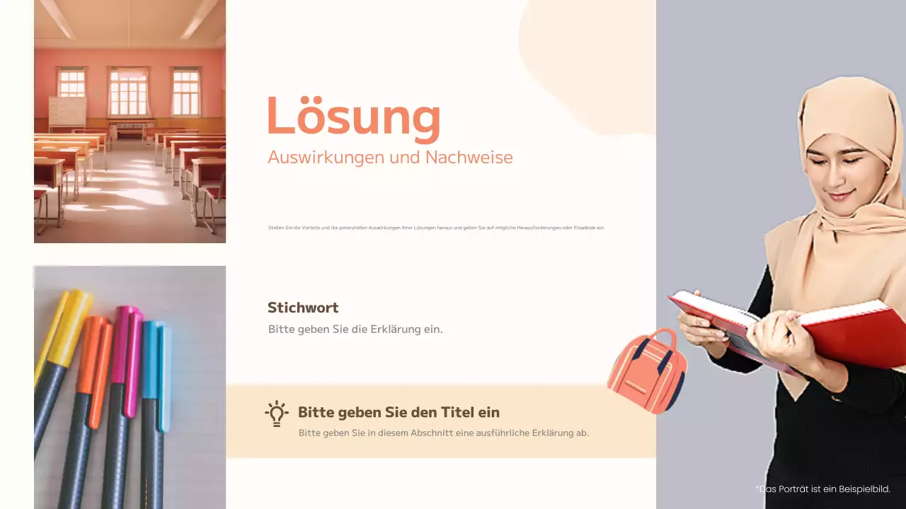 orangefarbene trendige Bildungsklasse