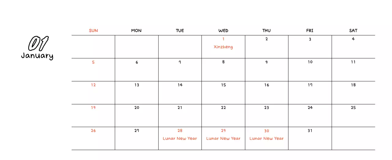 Adorable New Year's photo calendar