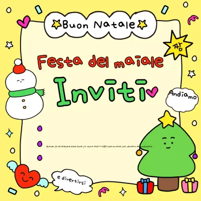 Invito natalizio giallo e accogliente