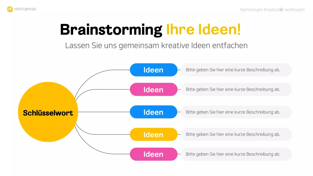 buntes modernes Brainstorming-Layout
