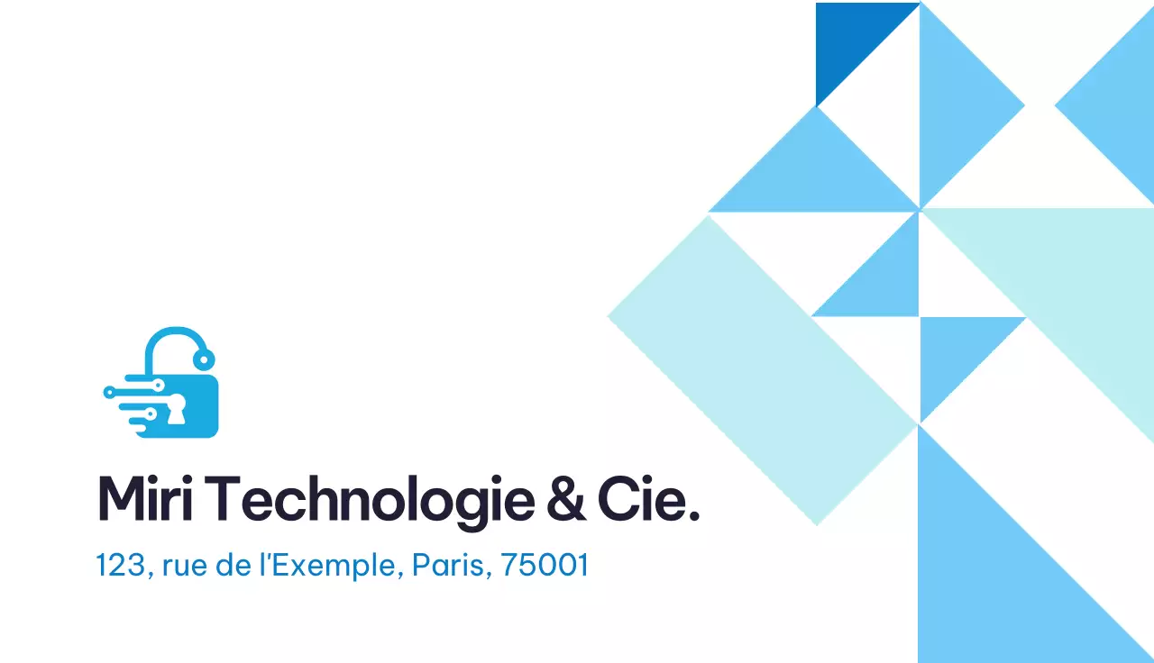 carte de visite géométrique bleue