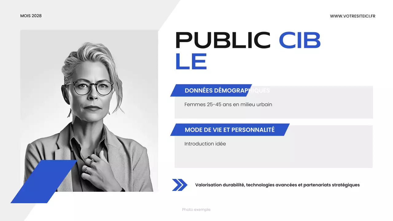 Présentation d'entreprise moderne de couleur bleue