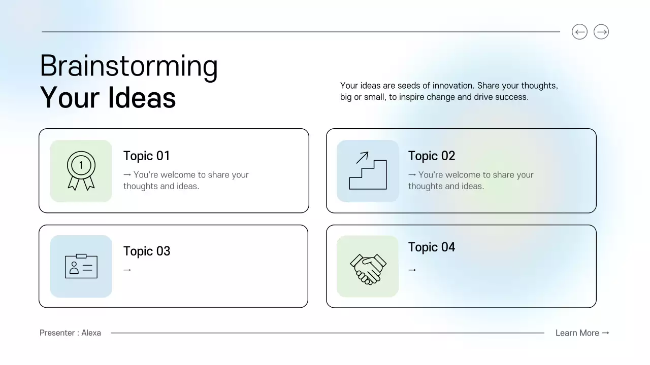 Blue Modern Brainstorming Guide Presentation