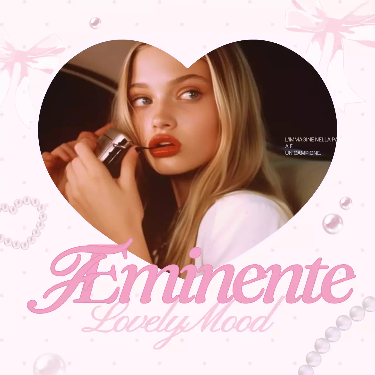 Una pubblicità del marchio rosa e adorabile