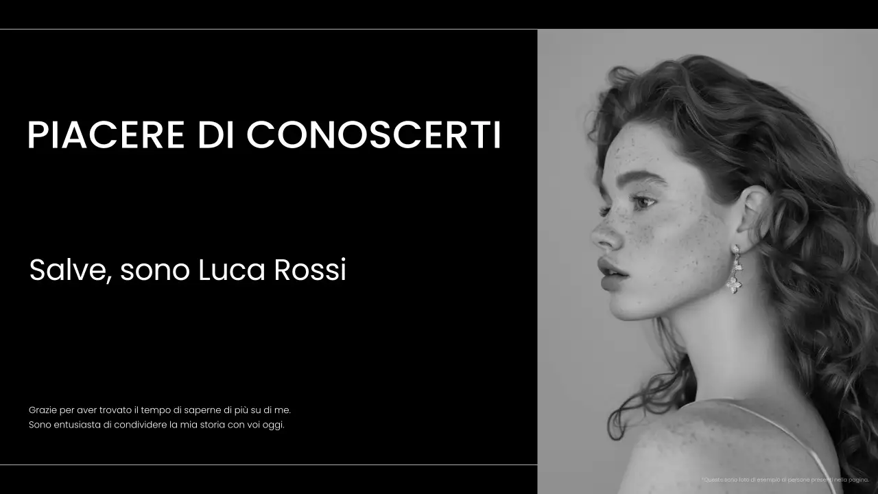 portfolio moderno di presentazione in bianco e nero