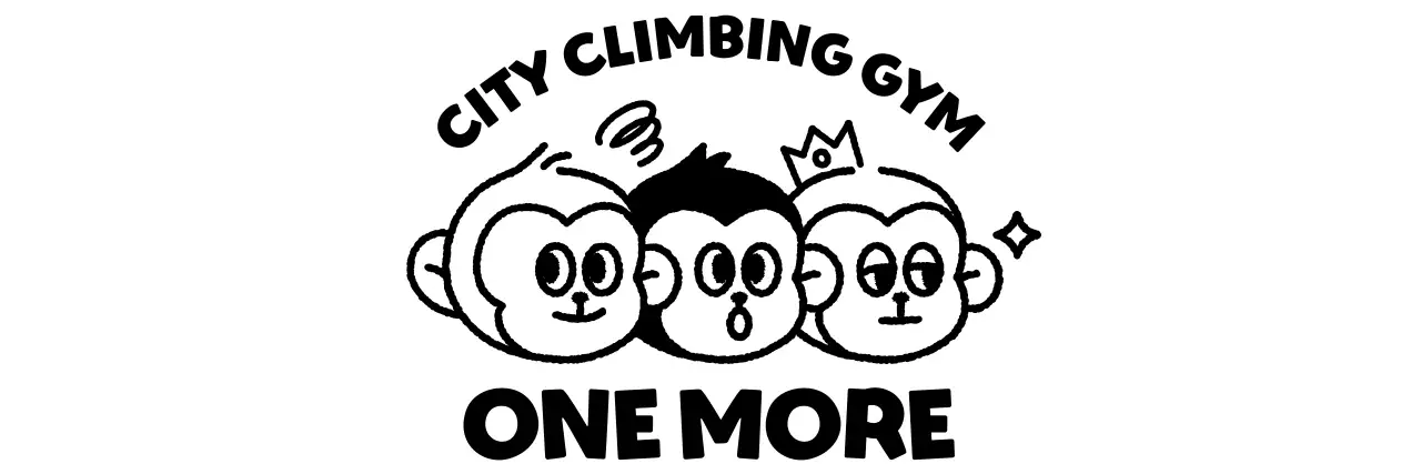 Simple sports logo with three cute monkeys illustration