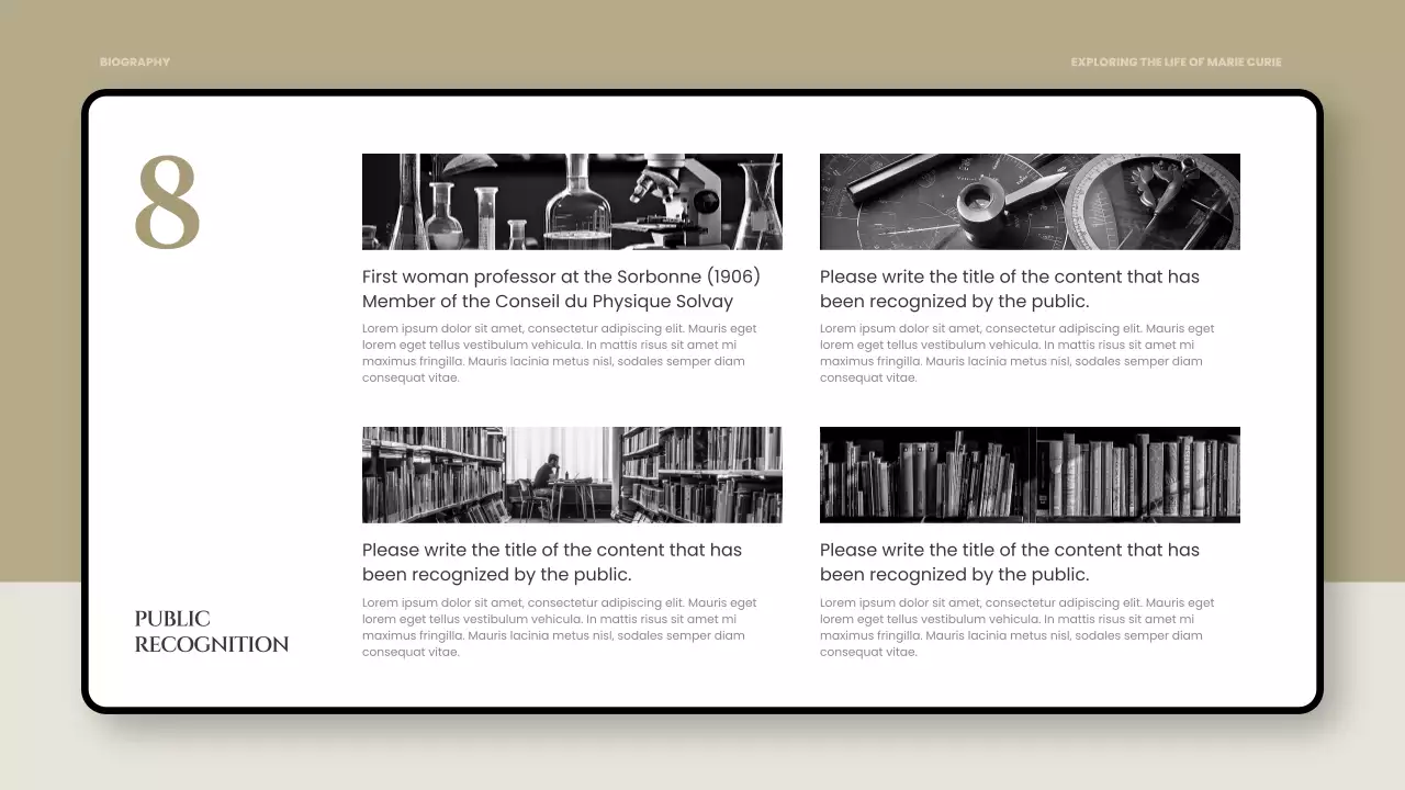 Beige Elegant Biography Presentation