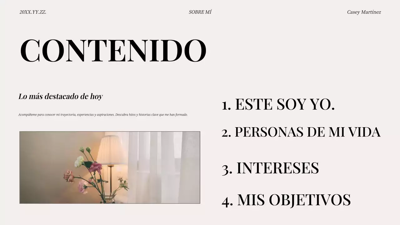 tono beige de autointroducción moderna