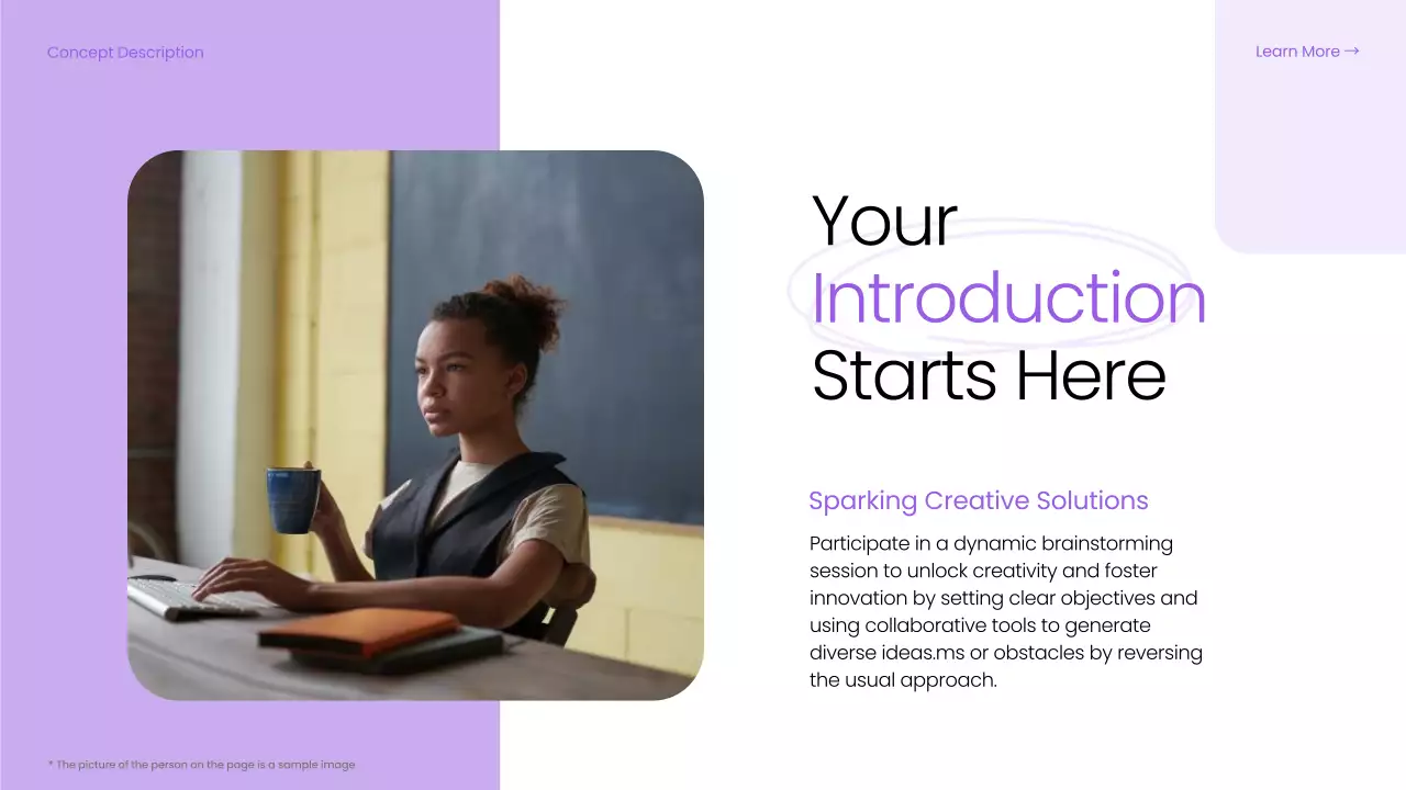 Bài thuyết trình hướng dẫn động não hiện đại màu tím