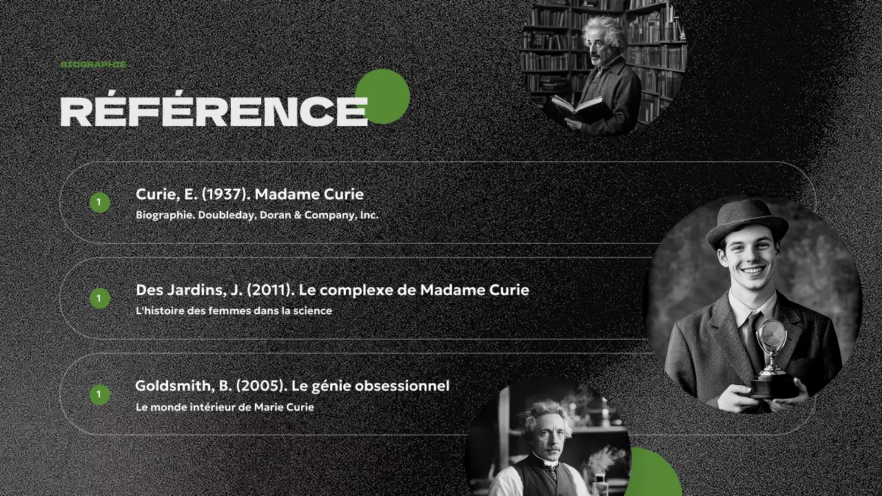 présentation de la biographie moderne verte