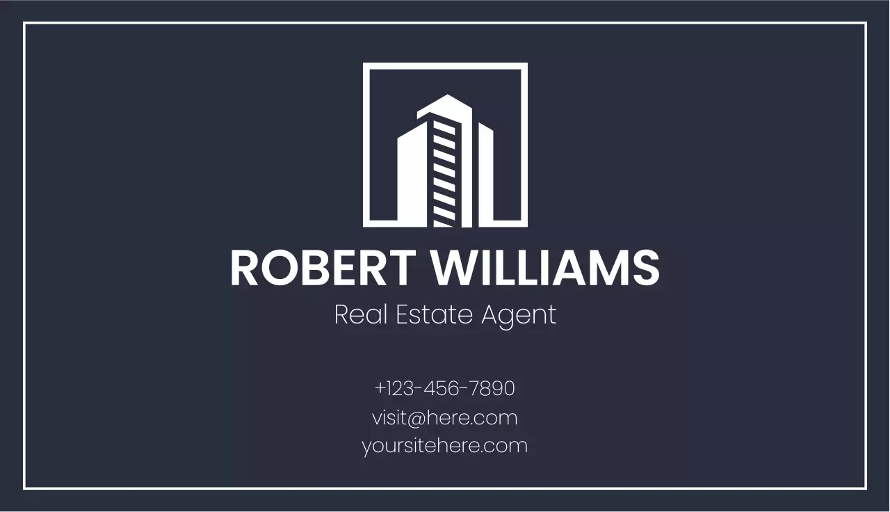 Navy Minimal Business Card