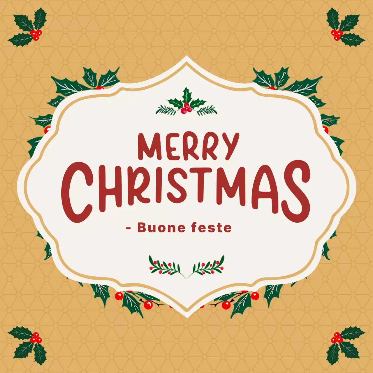 Auguri di Natale classici beige