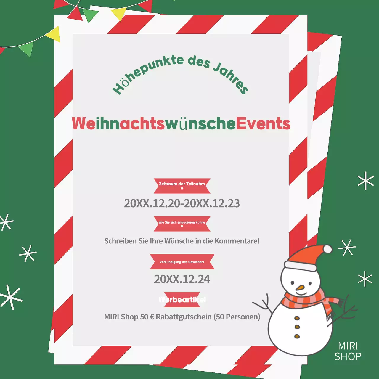 Grüne Weihnachtsveranstaltungen