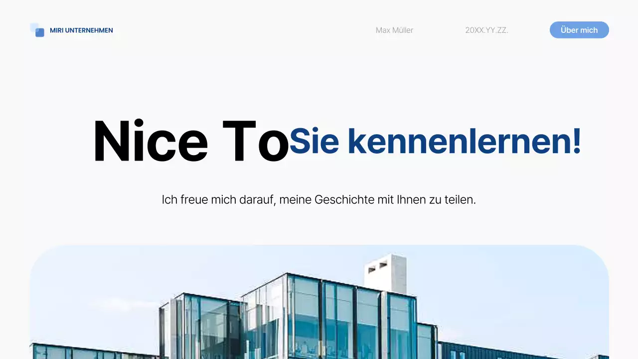 blue modern self-introduction pitch