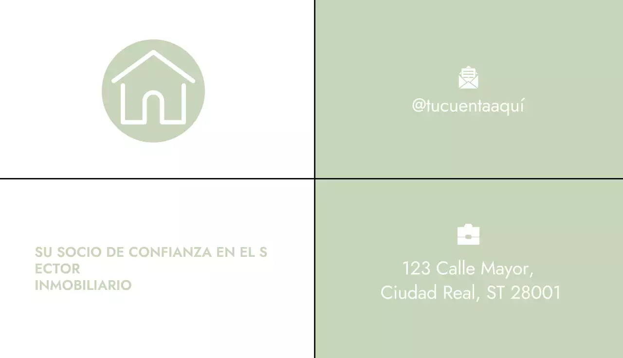 sage minimal tarjeta de visita inmobiliaria