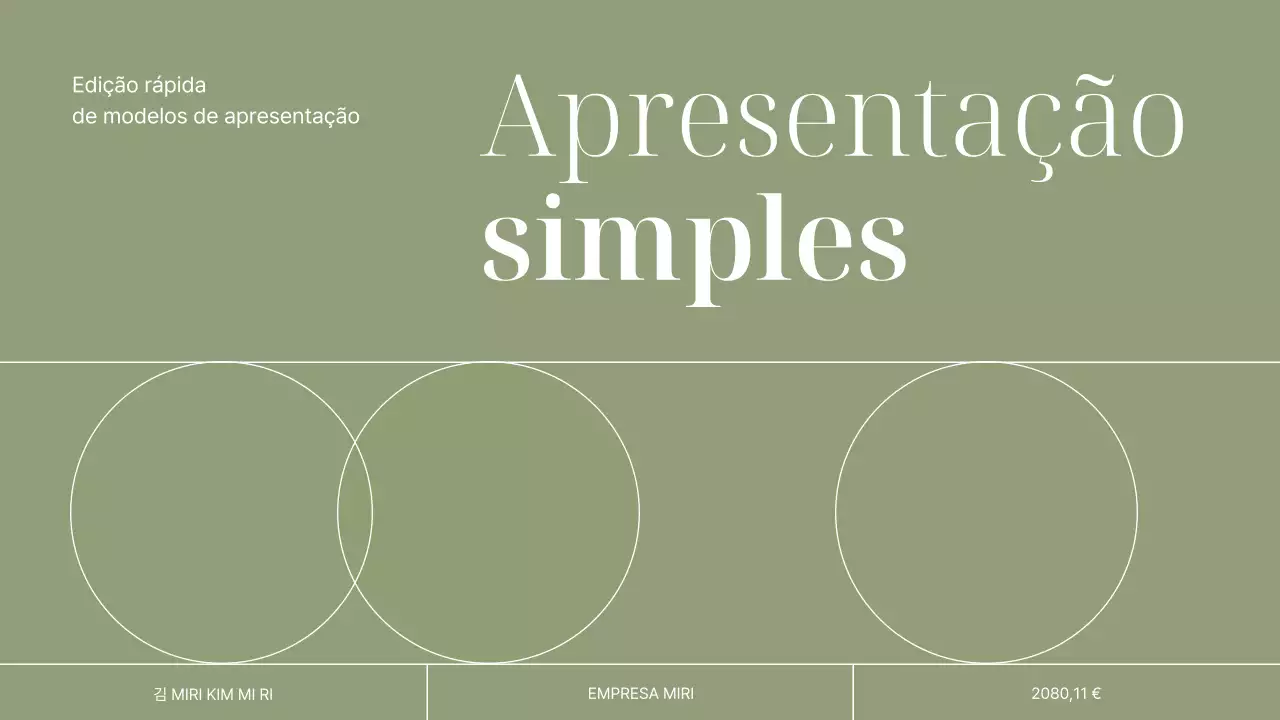 Documentação de apresentação simples Khaki