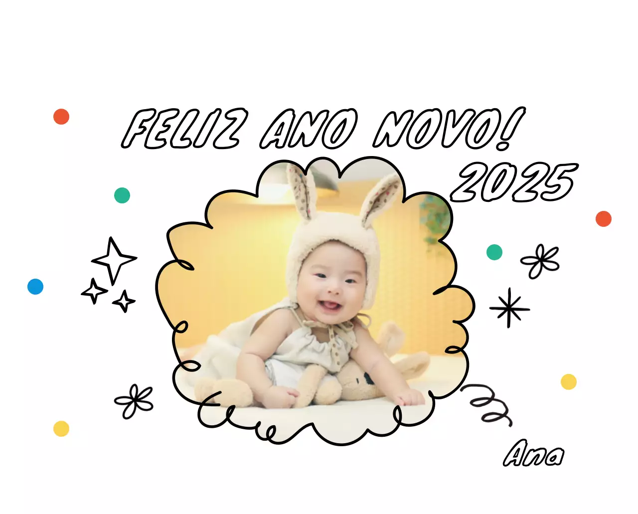 Calendário fotográfico amarelo e giro