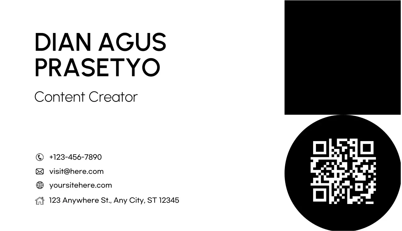 Black Minimal Business Card