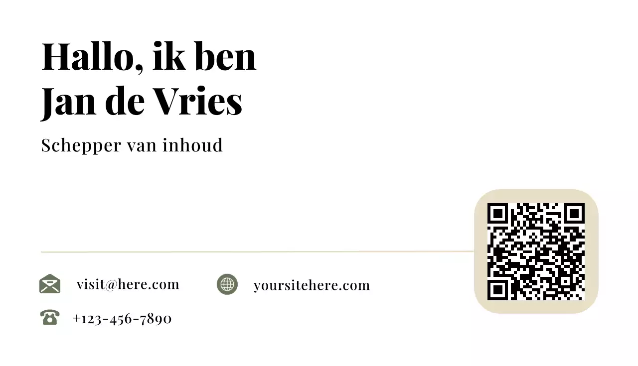 beige modern visitekaartje