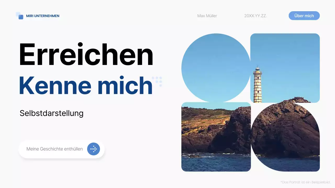 blue modern self-introduction pitch