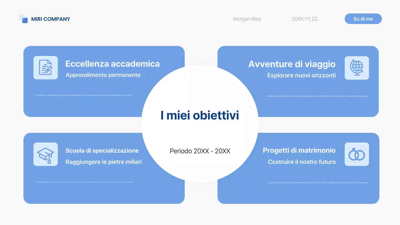 passo di autopresentazione moderno e blu