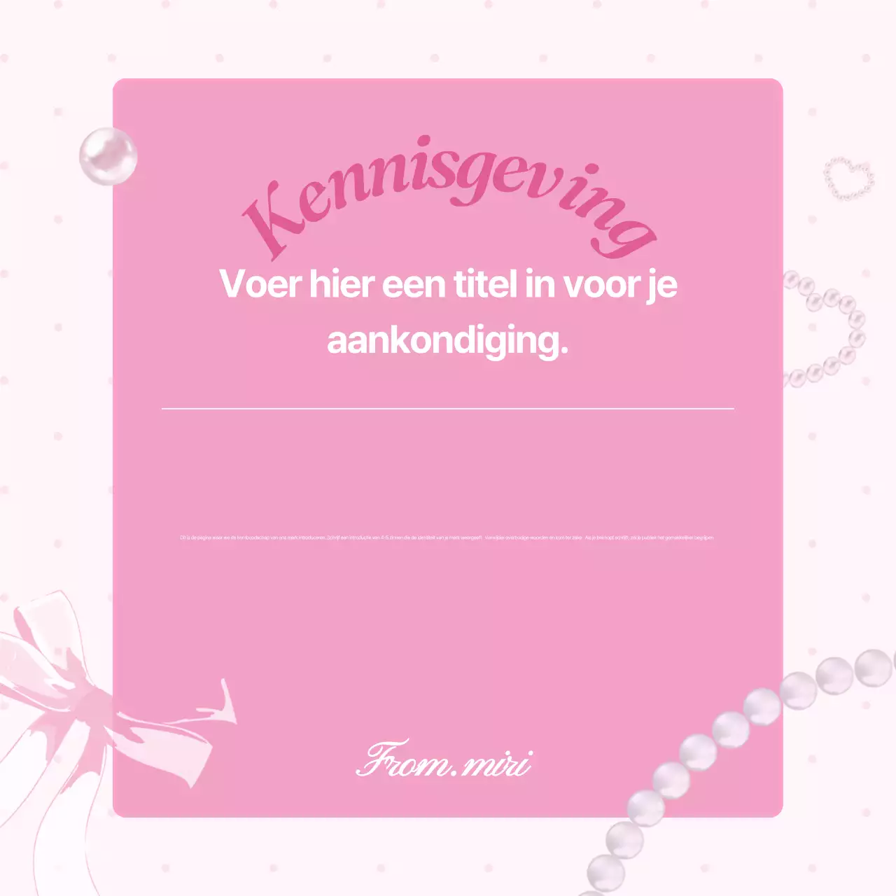 Een roze en schattige merkadvertentie