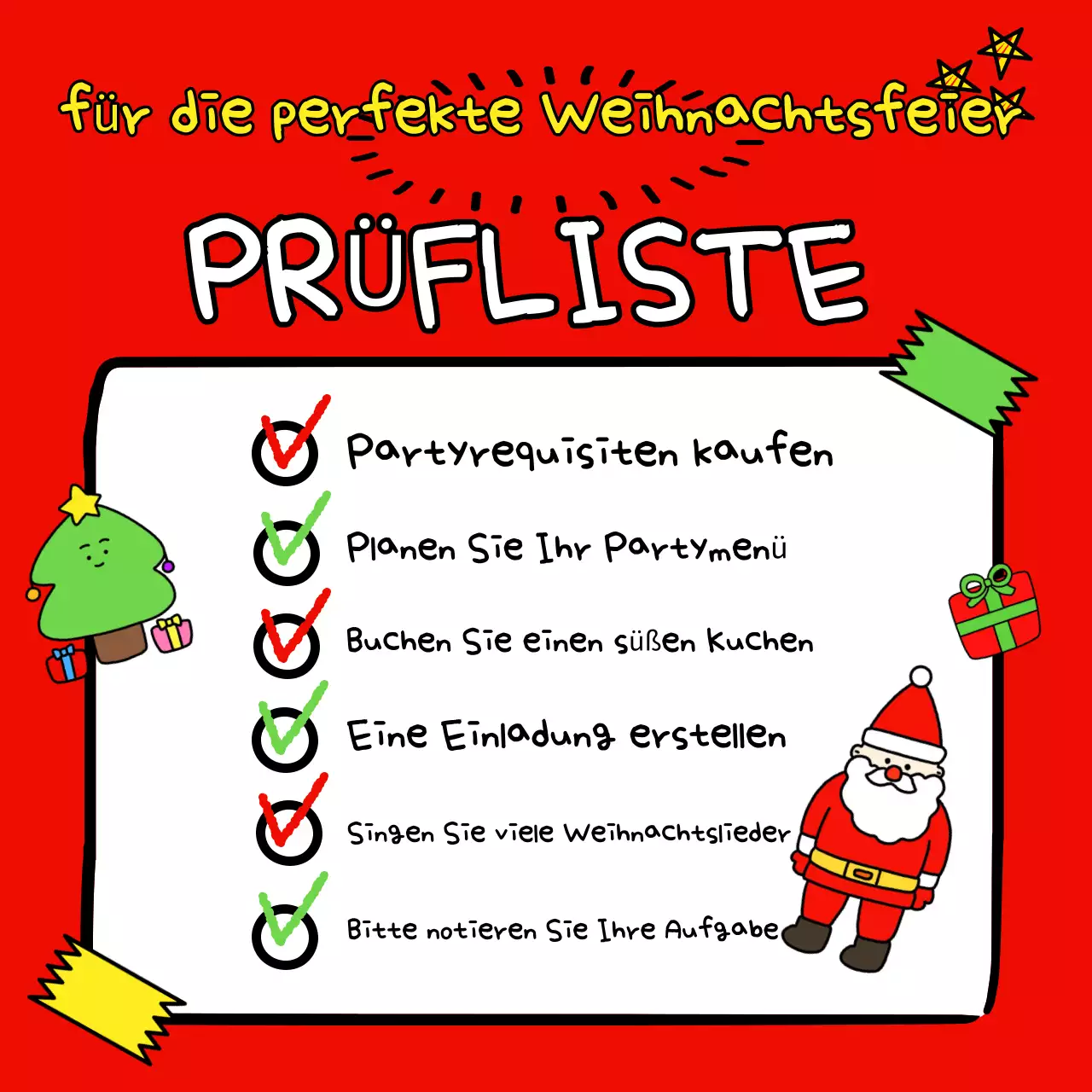 Planen Sie eine rote Urlaubsparty