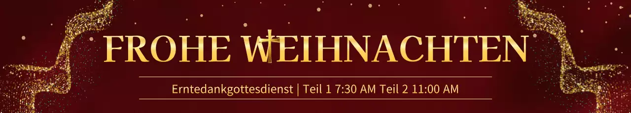 Werben Sie für einen stilvollen Weihnachtsgottesdienst in Rot und Gold