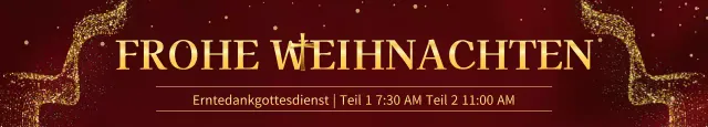 Werben Sie für einen stilvollen Weihnachtsgottesdienst in Rot und Gold