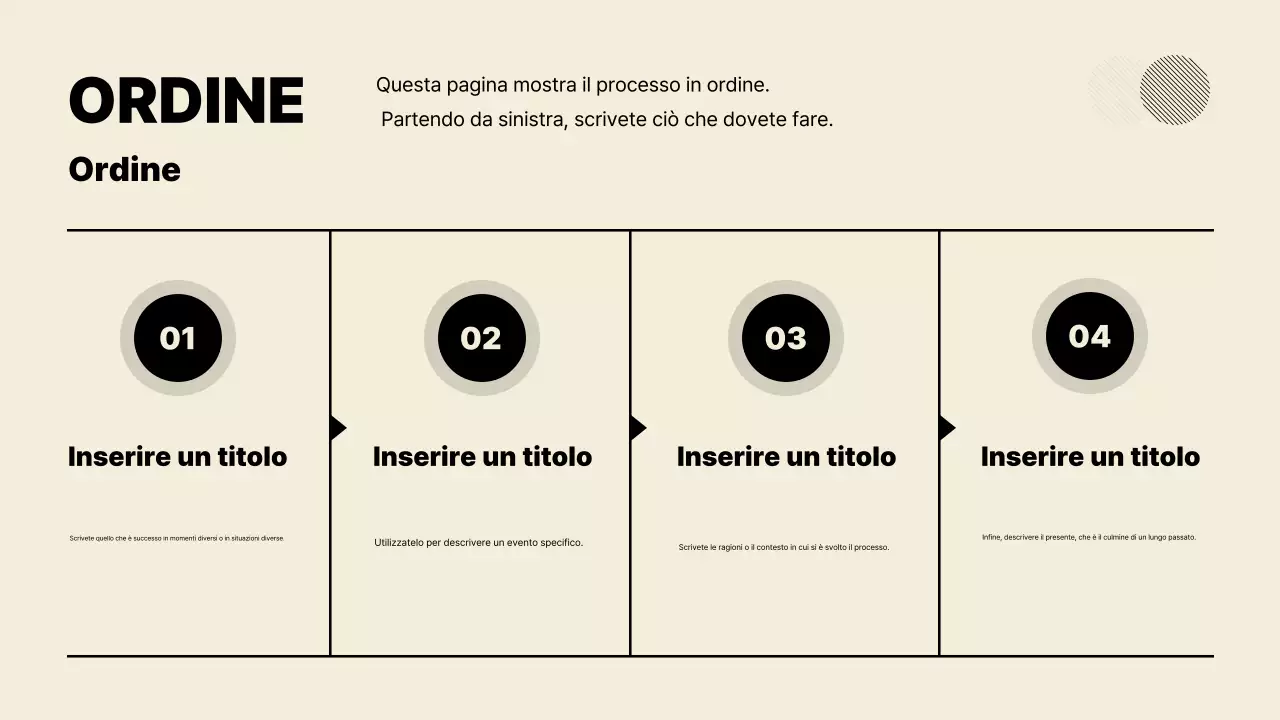 Presentazione minimalista beige spiegata