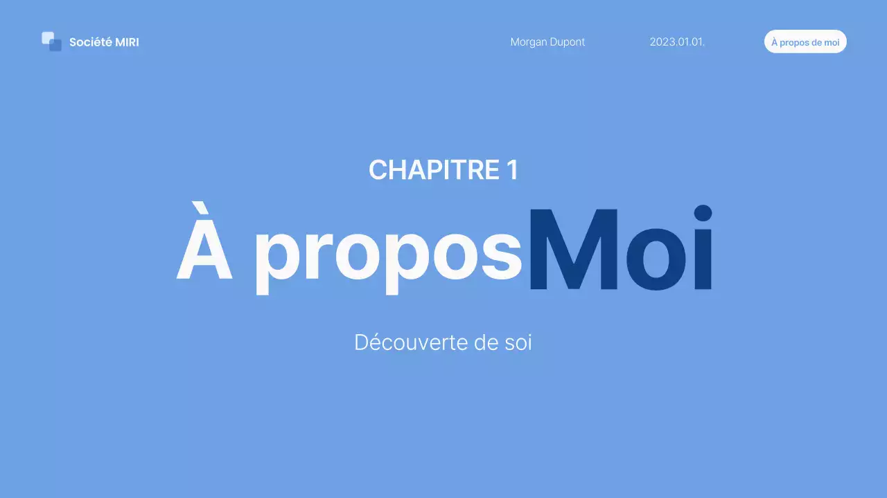 pitch d'autoprésentation moderne bleu