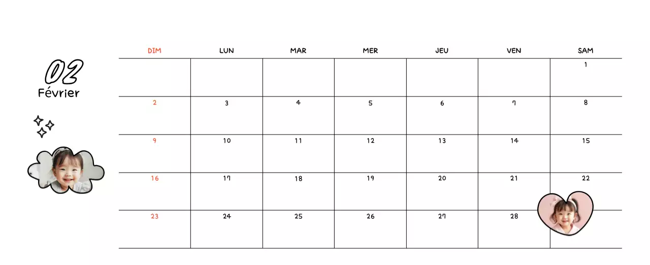 Calendrier photo du Nouvel An