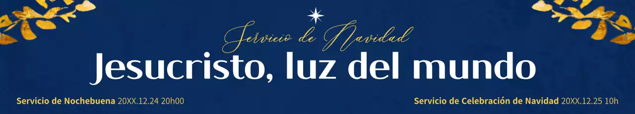 Promueva un lujoso servicio navideño en azul marino y dorado