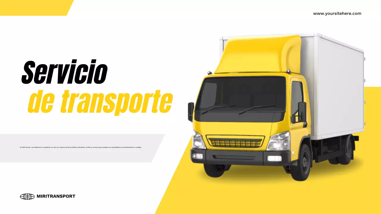 presentación del transporte moderno amarillo