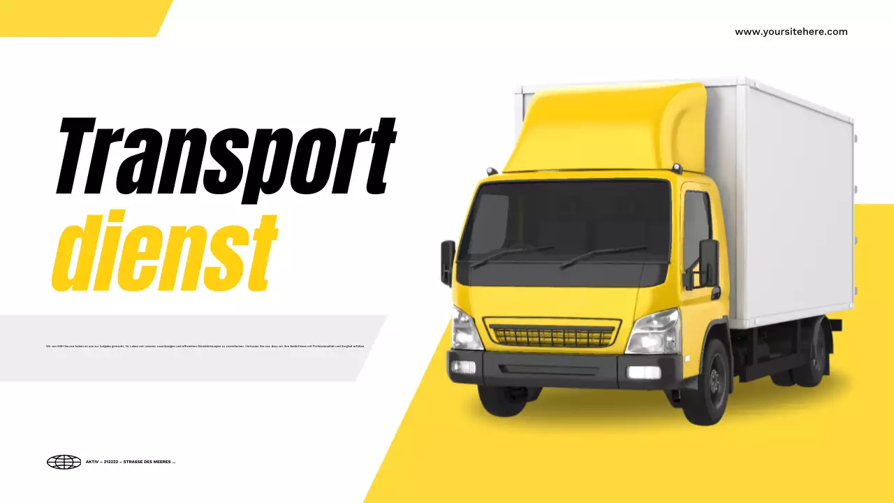 gelber moderner Transport Präsentation