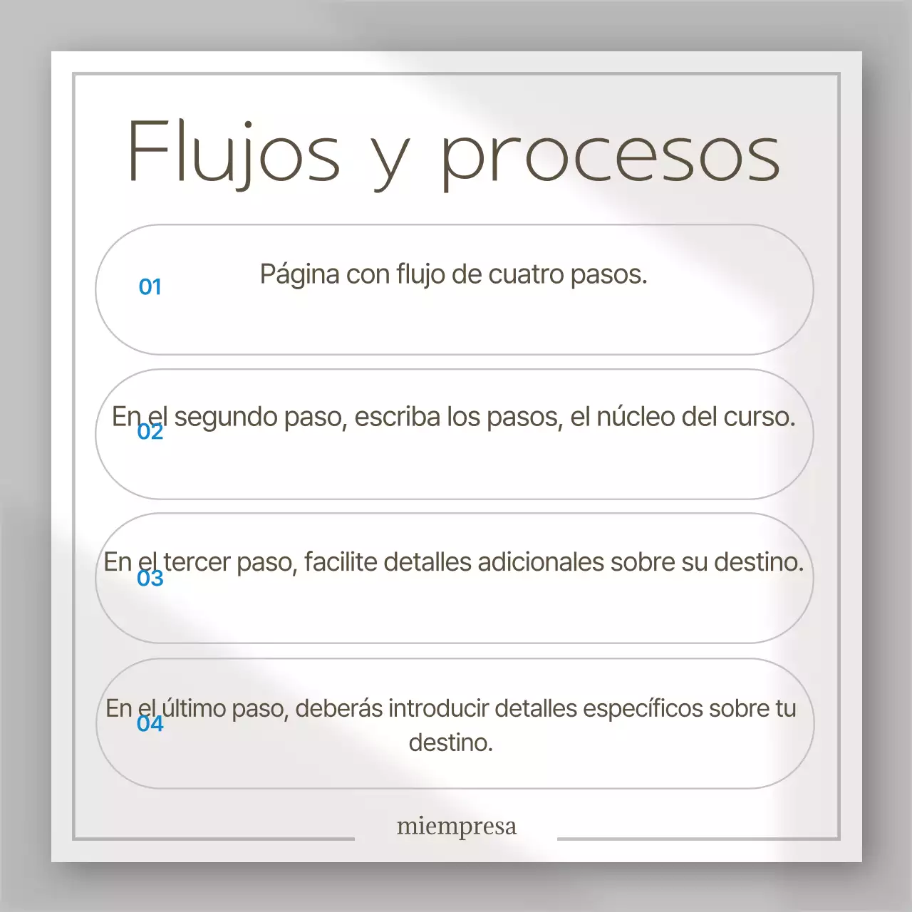 Explicación del diseño simple en blanco