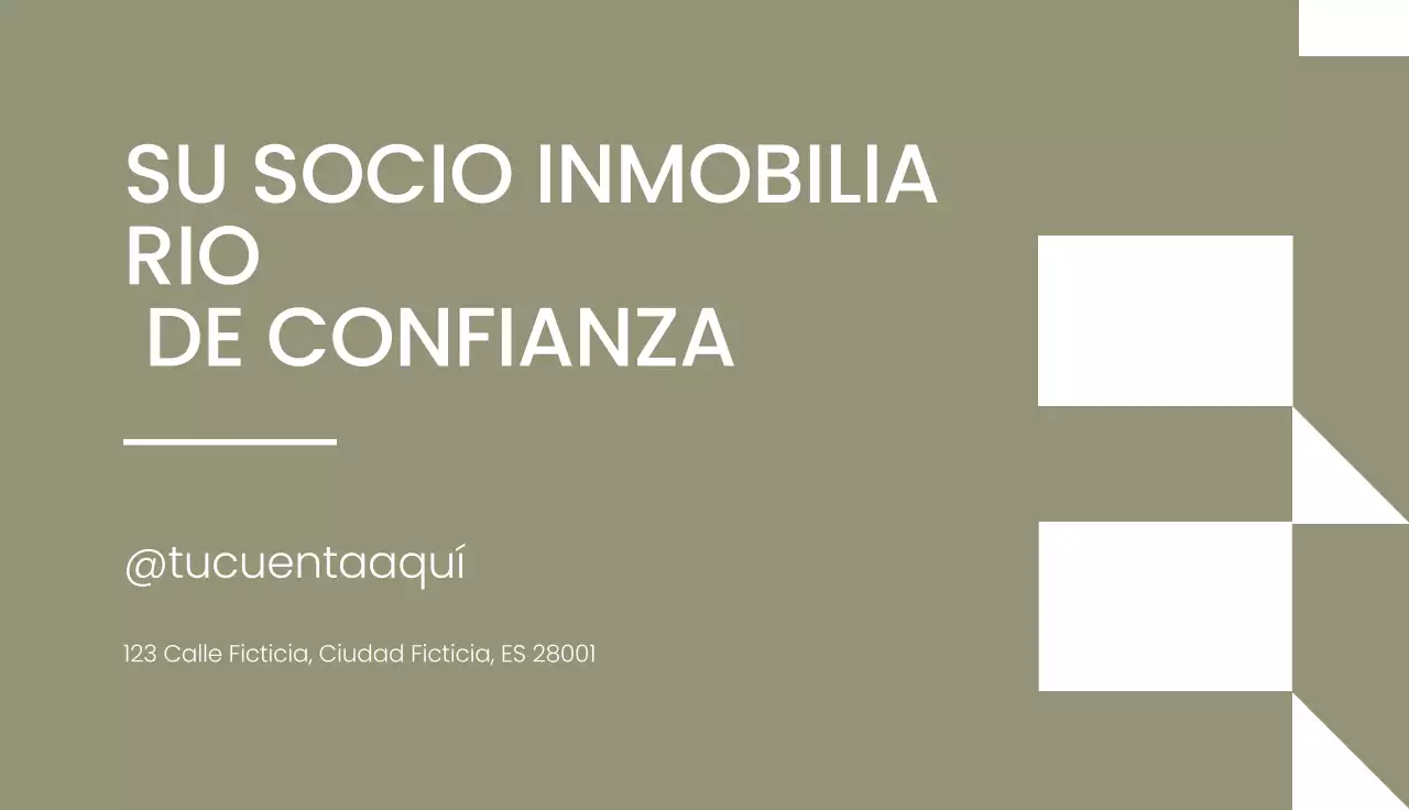 tarjeta de visita inmobiliaria moderna sage