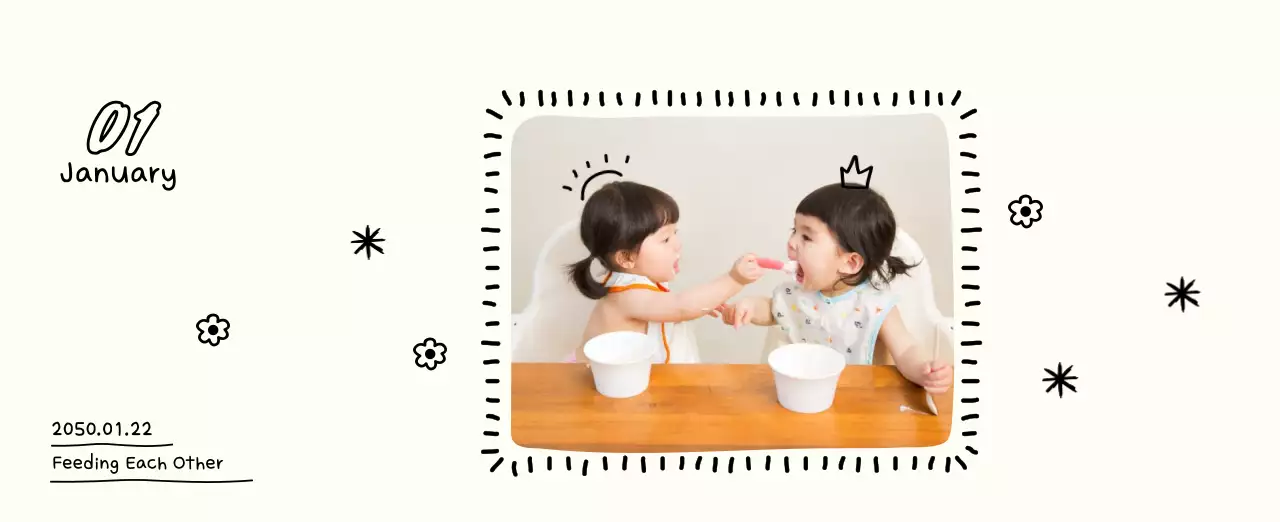 Adorable New Year's photo calendar