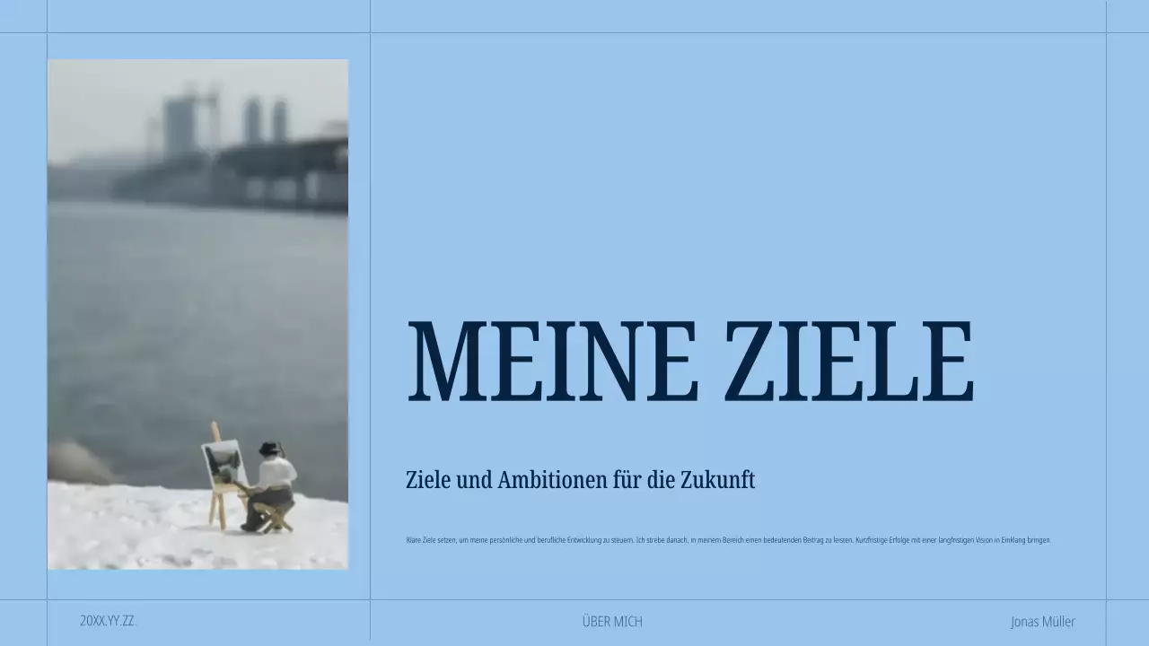 blaue moderne Selbstdarstellungsmappe