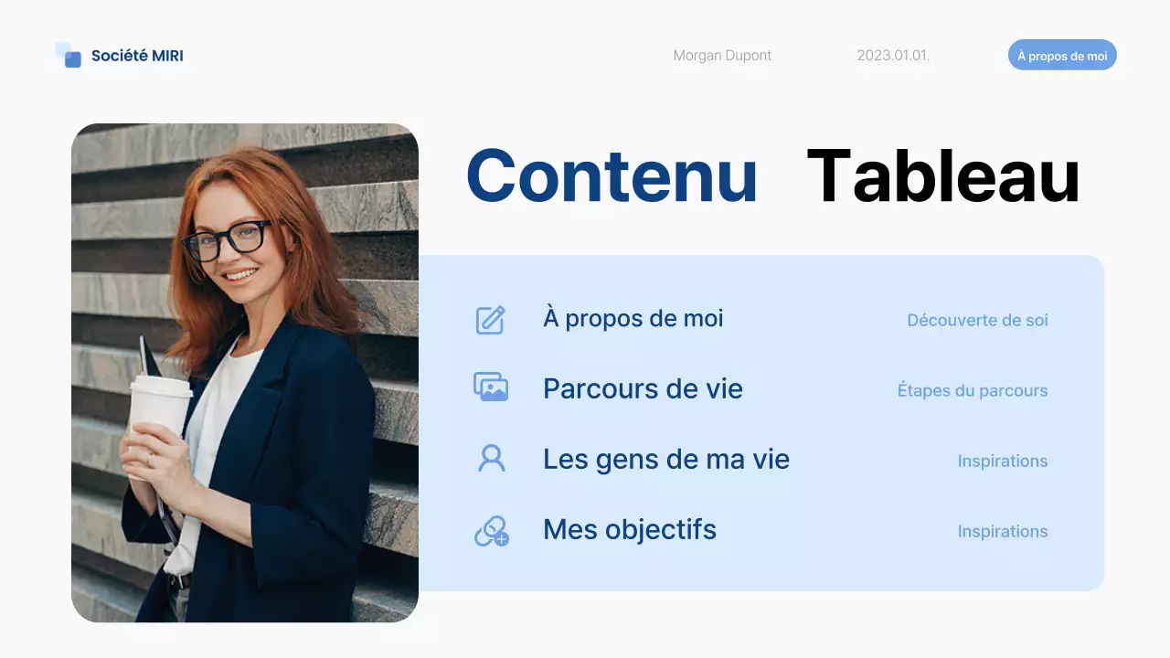 pitch d'autoprésentation moderne bleu