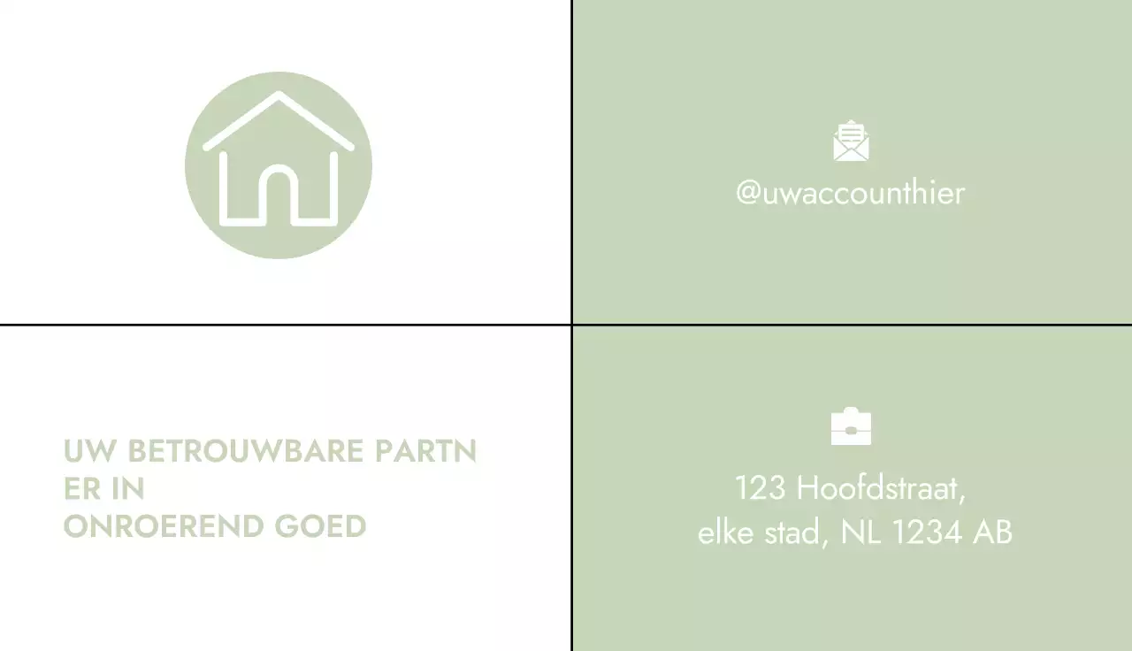 sage minimaal visitekaartje onroerend goed