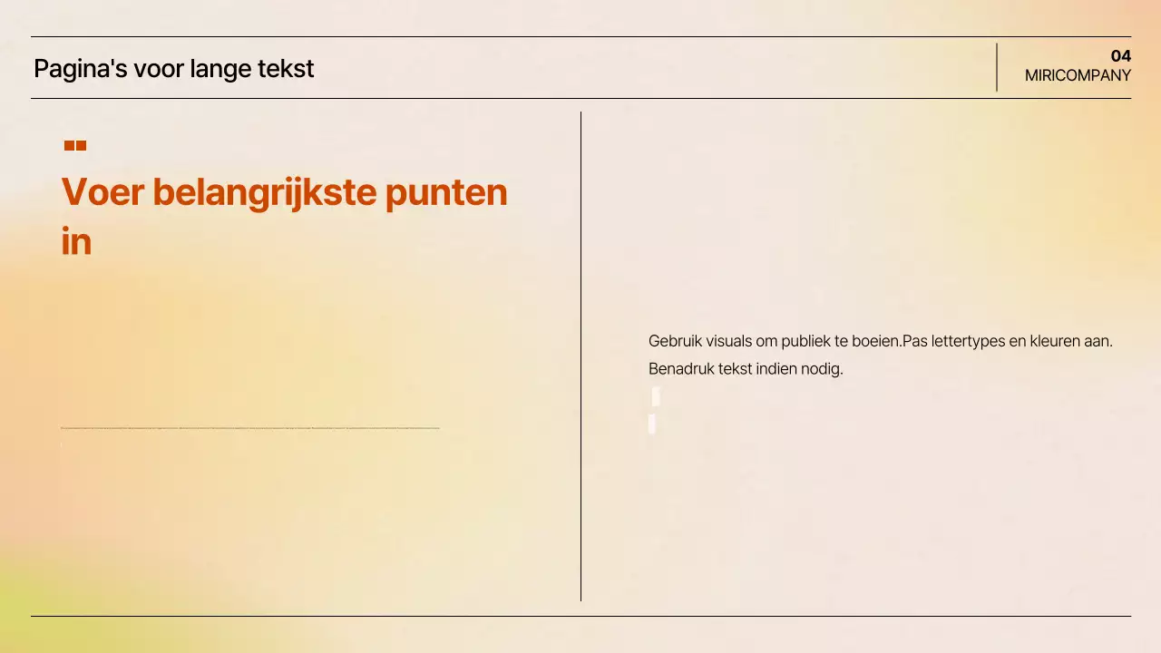 Oranje eenvoudige presentatie documentatie