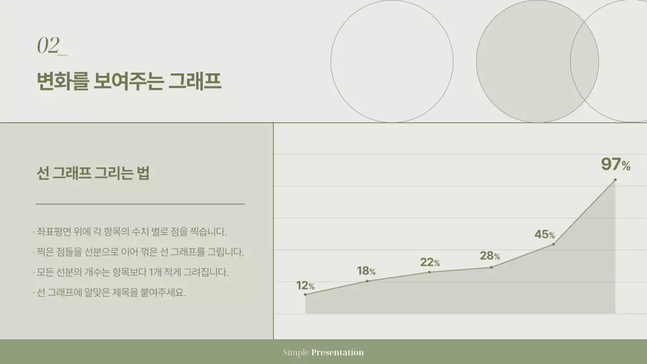 카키 심플 프레젠테이션 설명서
