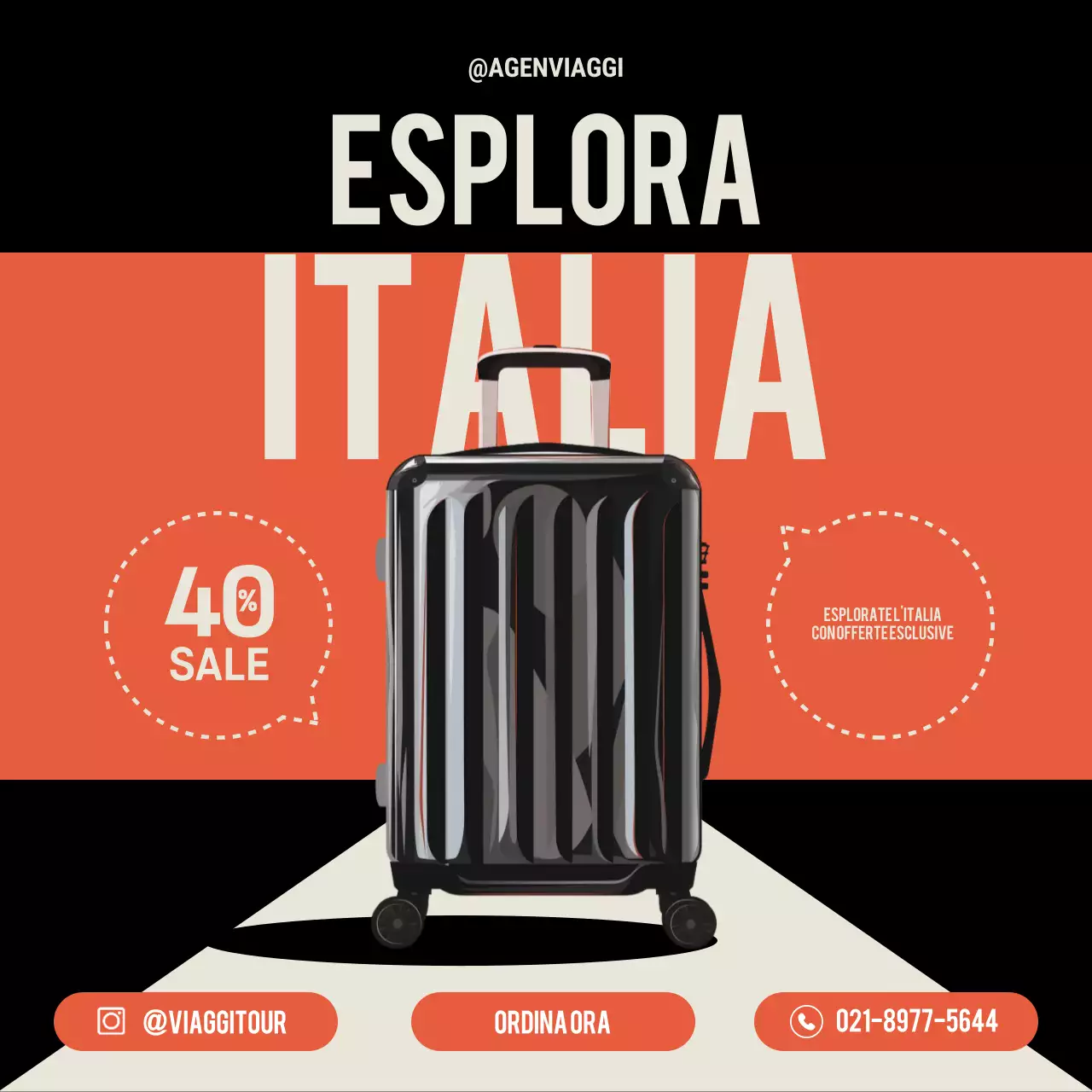 promozione viaggio moderno arancione