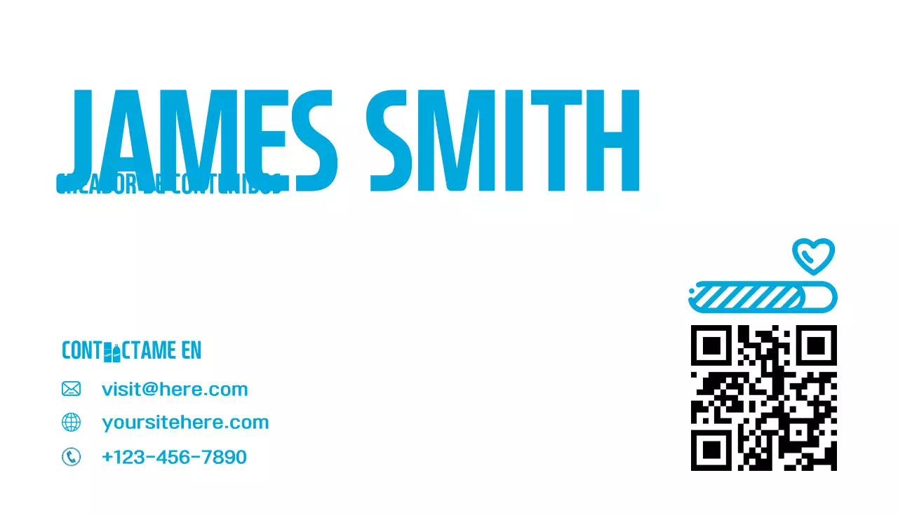 tarjeta de visita azul de contenido moderno