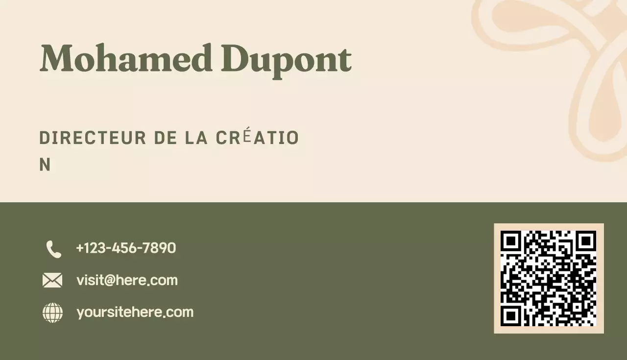 carte de visite moderne beige