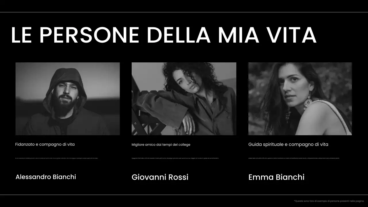 portfolio moderno di presentazione in bianco e nero