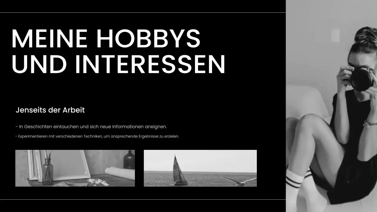 schwarz-weiße moderne Selbstdarstellungsmappe